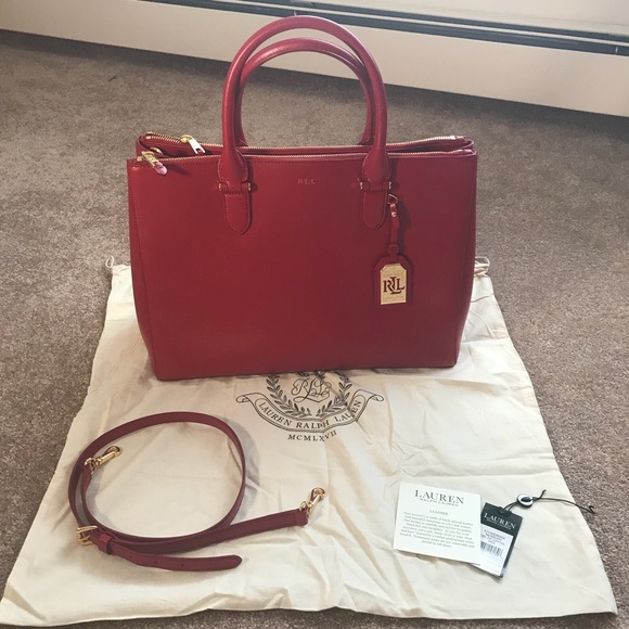 lauren ralph lauren newbury double zip satchel